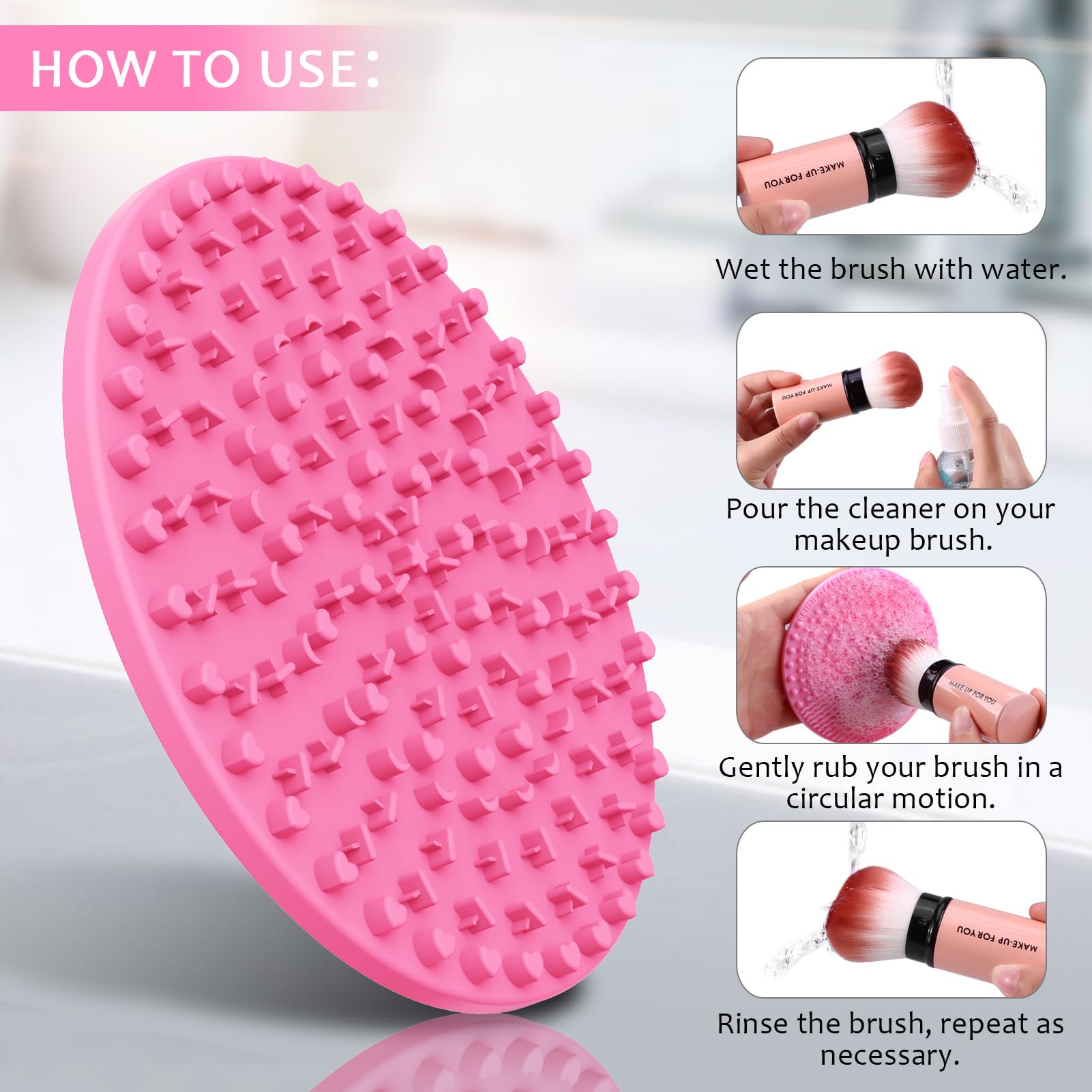 Norate: tapete limpiador de silicona con textura para eliminar residuos de maquillaje.