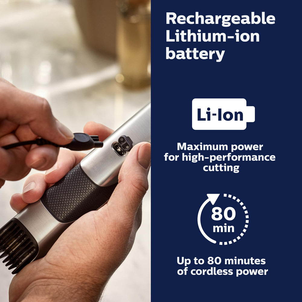 Norelco Bodygroom batería de 80 minutos para sesiones largas.
