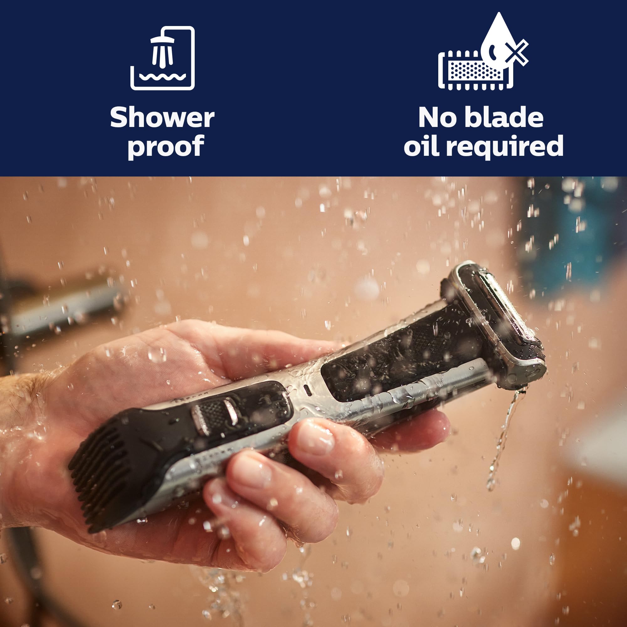 Norelco Bodygroom apto para uso en ducha y fuera del agua.