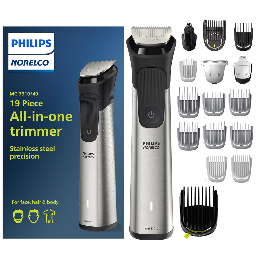 Norelco Multigroom 7000 para barba con corte preciso para un acabado limpio.