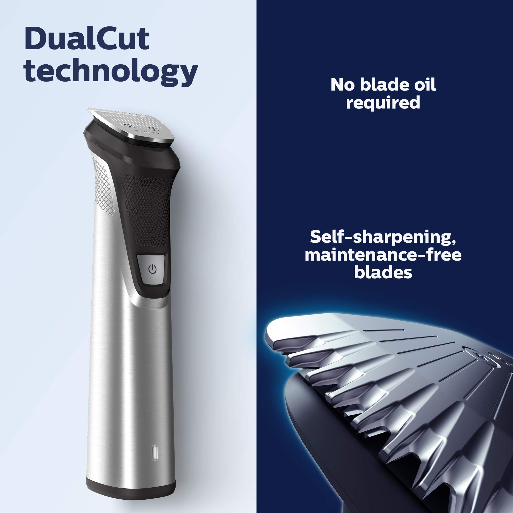 Norelco Multigroom 7000, tecnología de cuchillas para corte preciso.