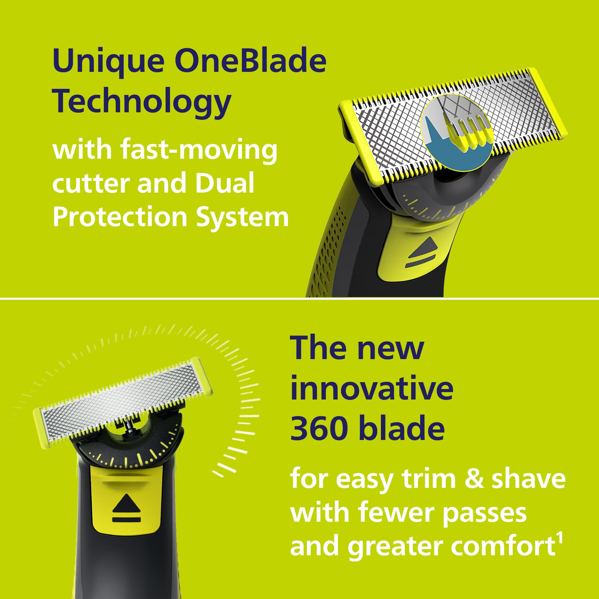 Norelco OneBlade 360: peine 5 en 1 para recortes de 1 a 5 mm.