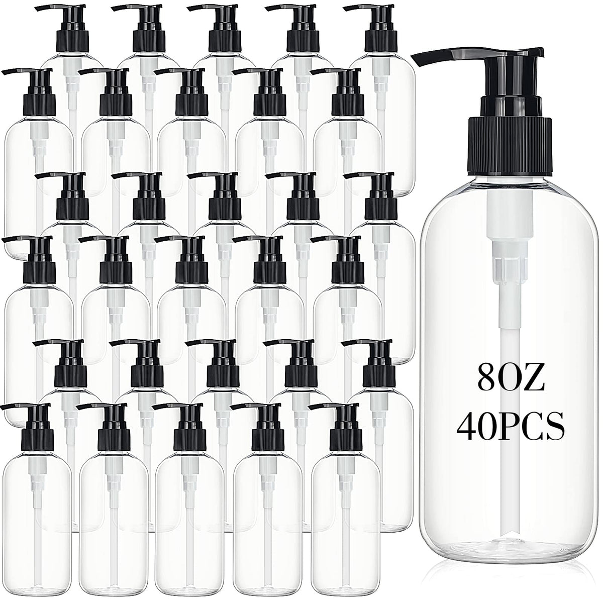 Norme botellas vacías con bomba de 8 oz, transparentes y adecuadas para cosméticos y viaje