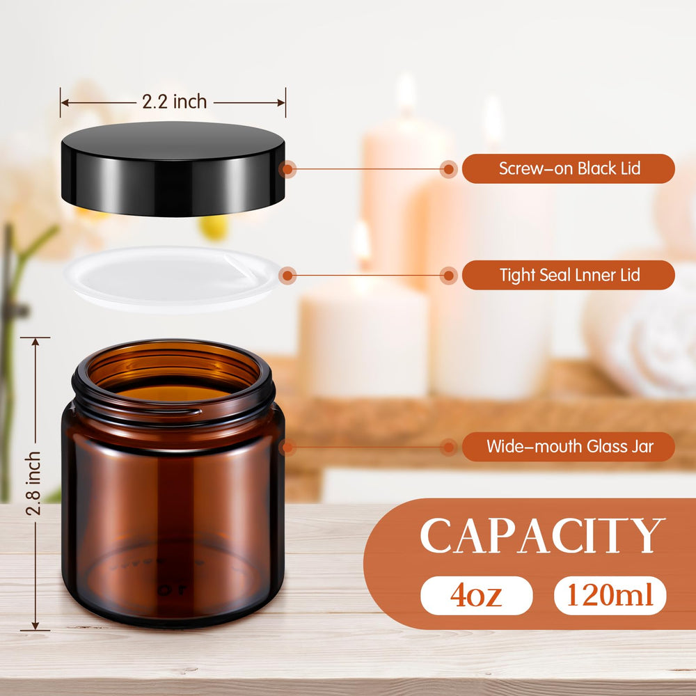 Norme frascos de vidrio 4oz ámbar con tapa hermética para cremas