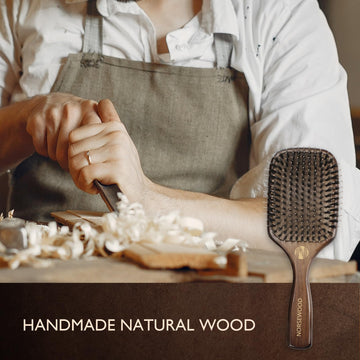 Norsewood cepillo con mango ergonómico - peinado cómodo y estable