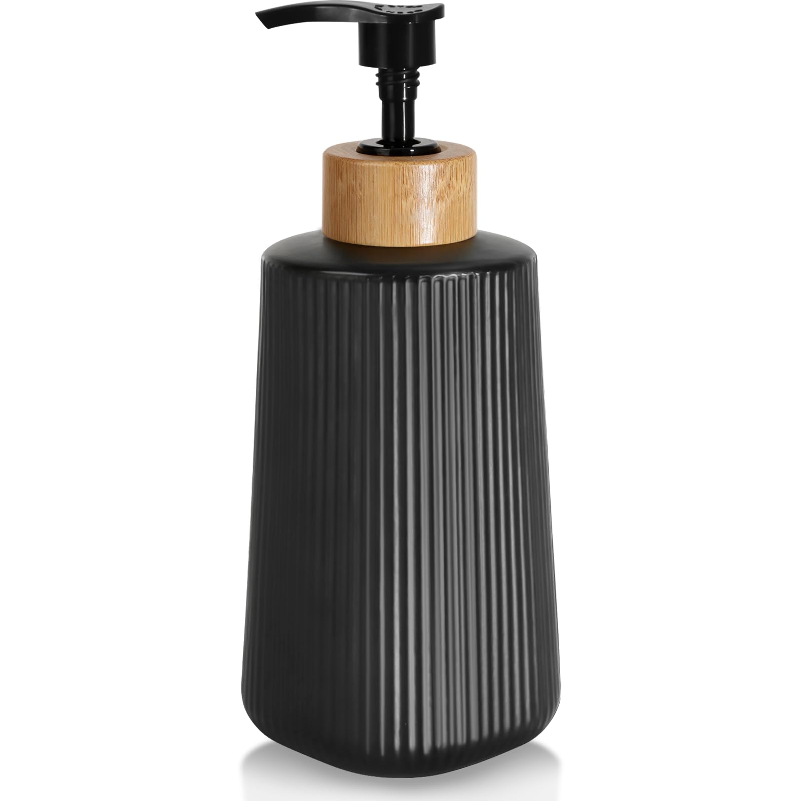 Dispensador Nortsa Miira de vidrio negro visto de frente, elegante para baño
