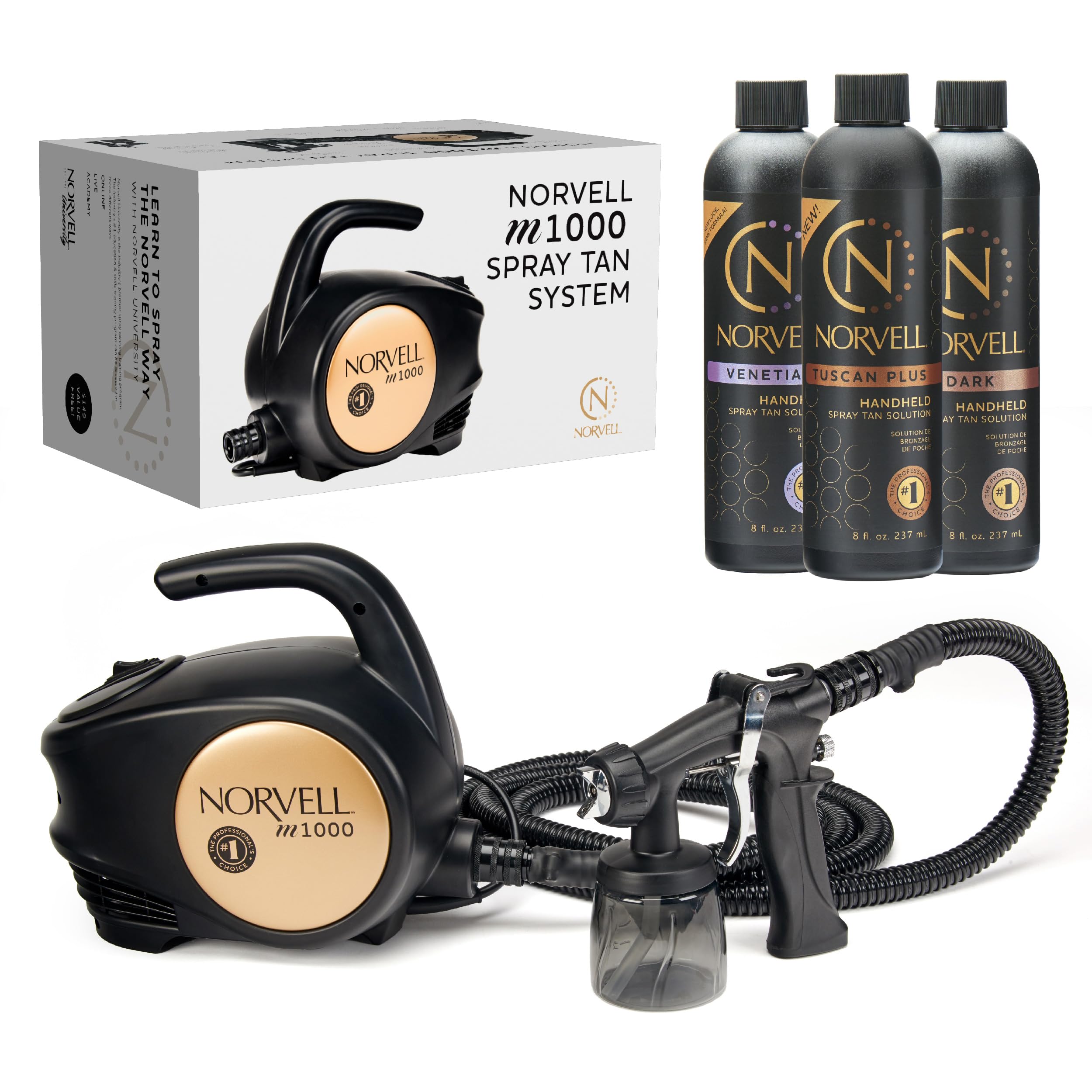 Kit Norvell M1000 HVLP móvil para bronceado uniforme y fácil de usar.