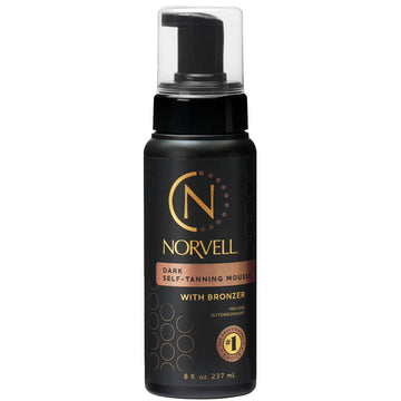 Norvell Mousse bronzante sombre en bouteille: application facile et teint naturel.