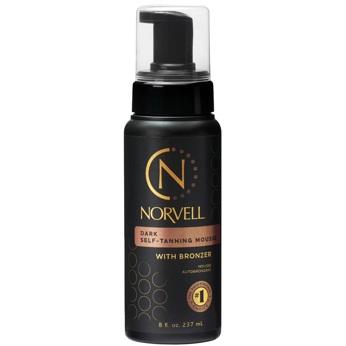 Norvell Mousse bronzante sombre en bouteille: application facile et teint naturel.