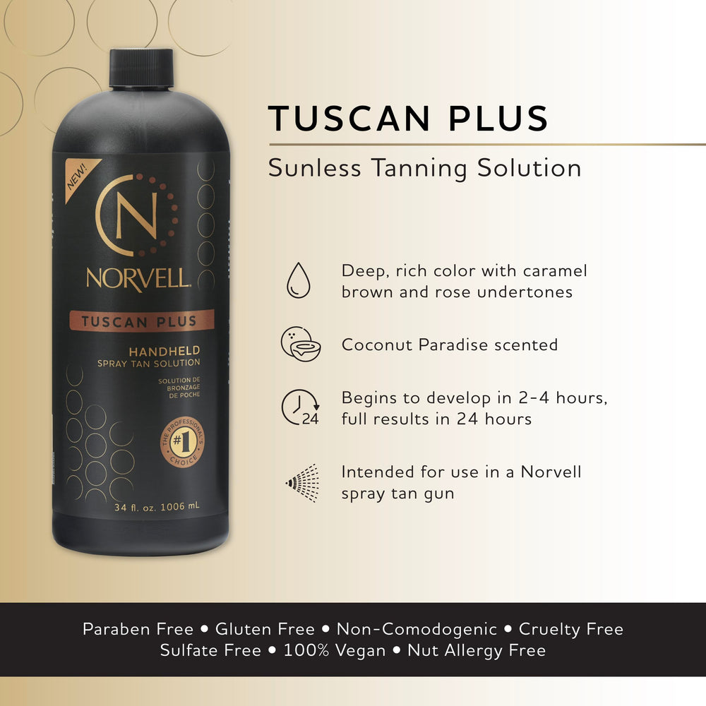 Norvell Tuscan Plus: tono caramelo rosado para un bronceado natural