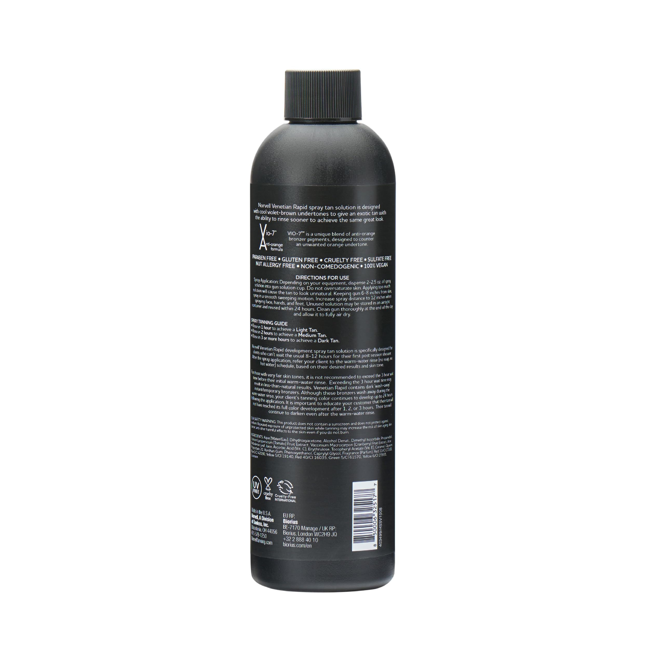 Norvell Venetian One, fórmula sin fragancia para piel sensible y uso cómodo.