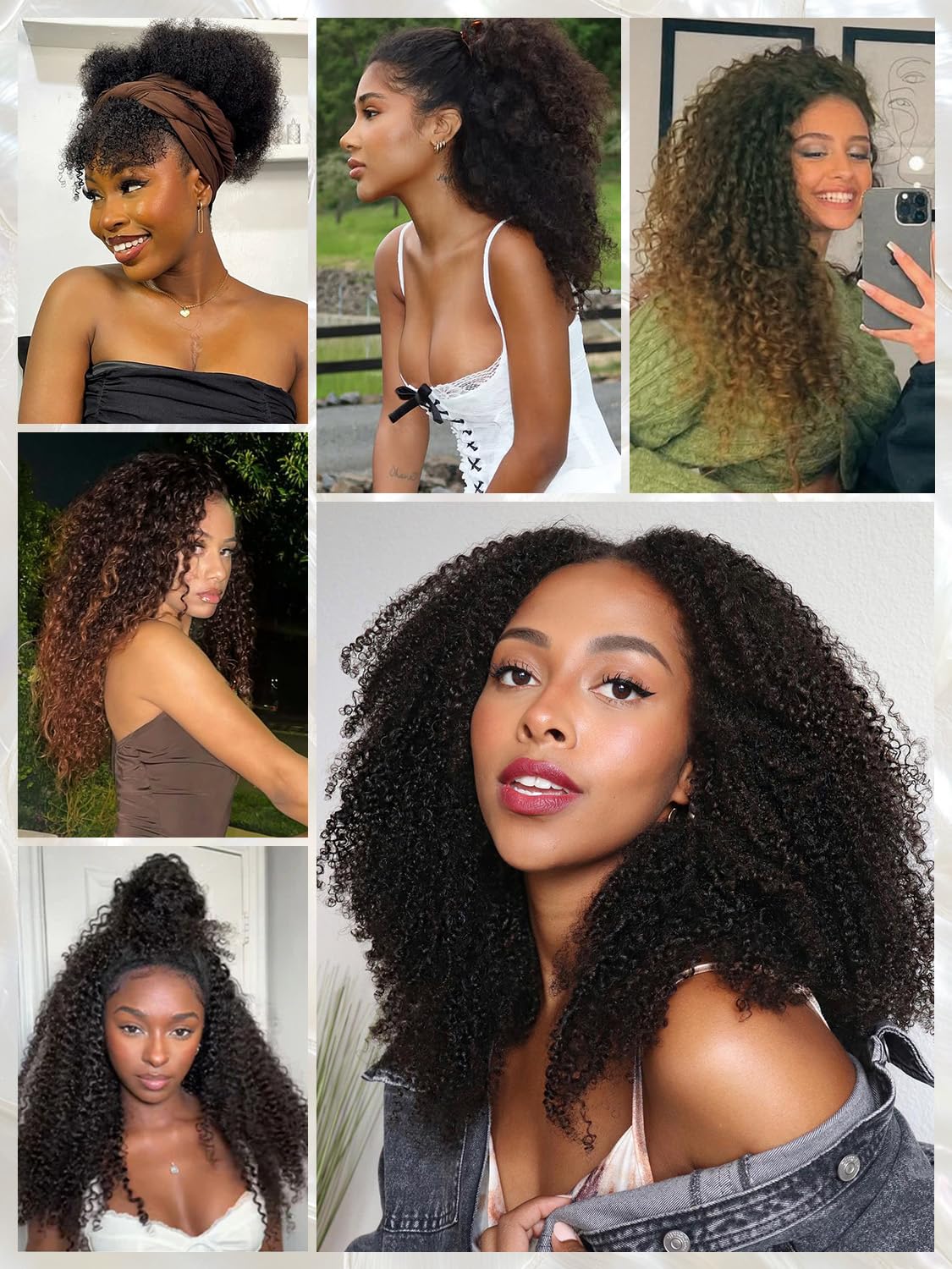 Nostalgia Kinky Curly Half Wig 16 pulgadas, coleta alta rápida para peinados modernos.