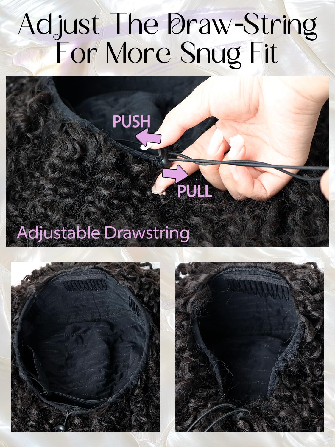 Nostalgia Kinky Curly Half Wig 16 pulgadas, textura sintética suave y aspecto natural.