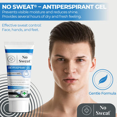 No Sweat gel textura ligera: sensación suave al aplicar y rápida absorción.