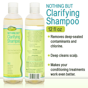 Champú Clarificante Detox de Nothing But, etiqueta informativa, destaca ingredientes sin sulfatos.