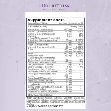 NouriTress Perfect Hair Vitamins Plus green tea extract closeup with antioxidant components