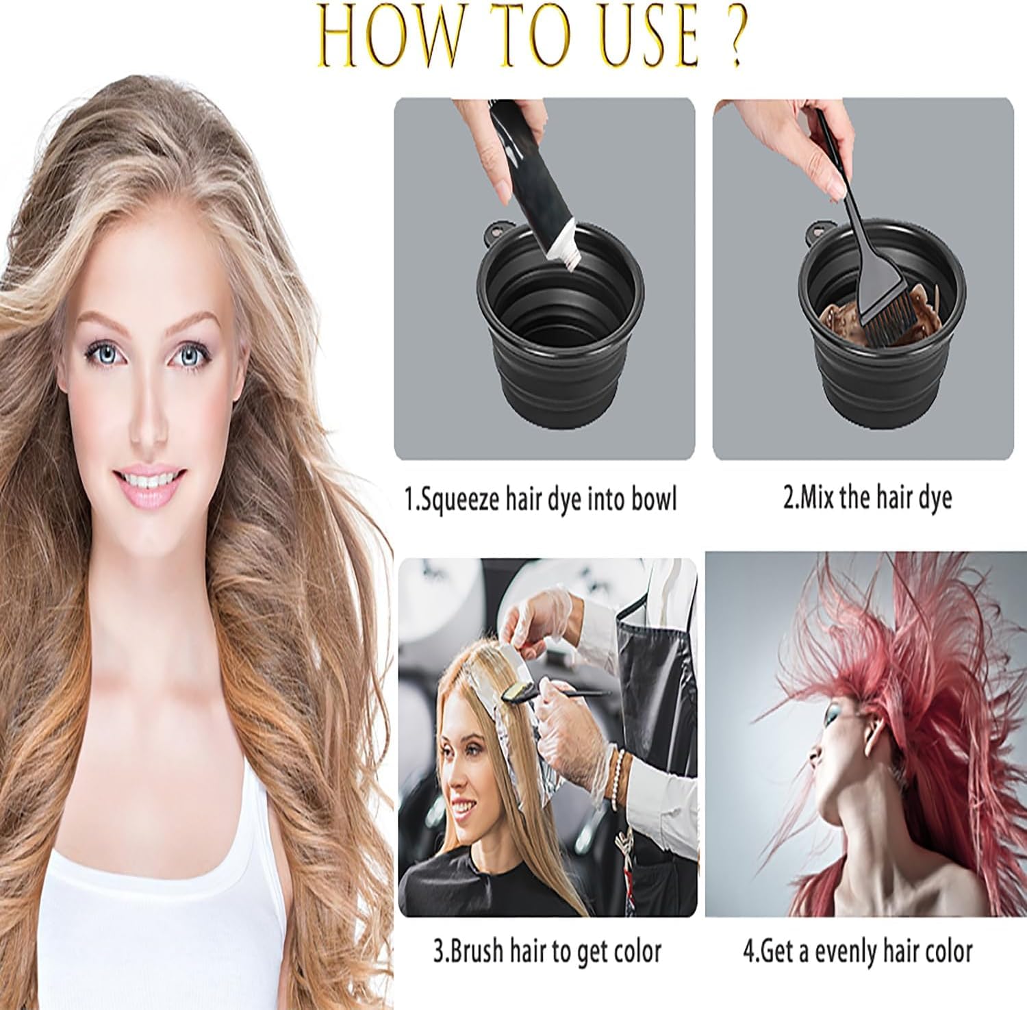 NOUSV kit tintes cabello, orejeras para protección y comodidad