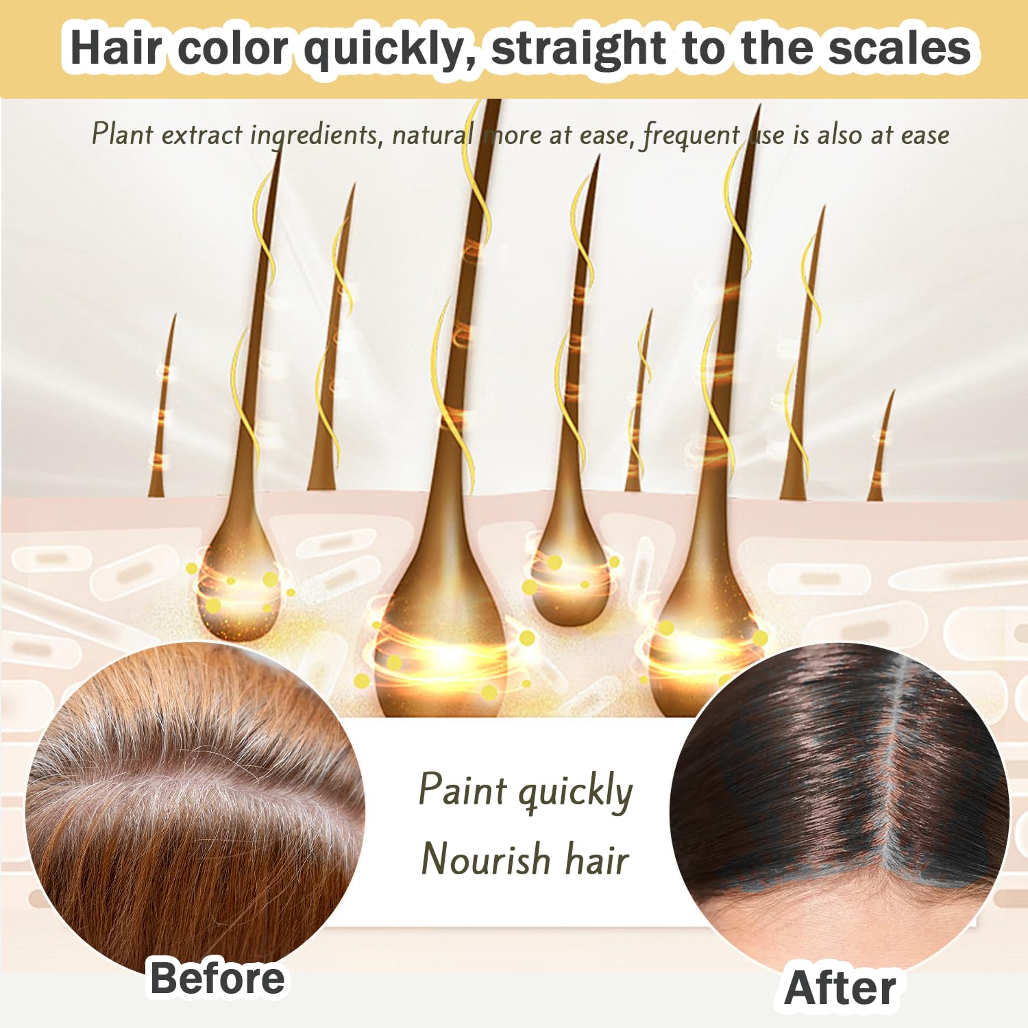Nova Hair Champu Tinte fórmula herbal natural cuida el cabello.