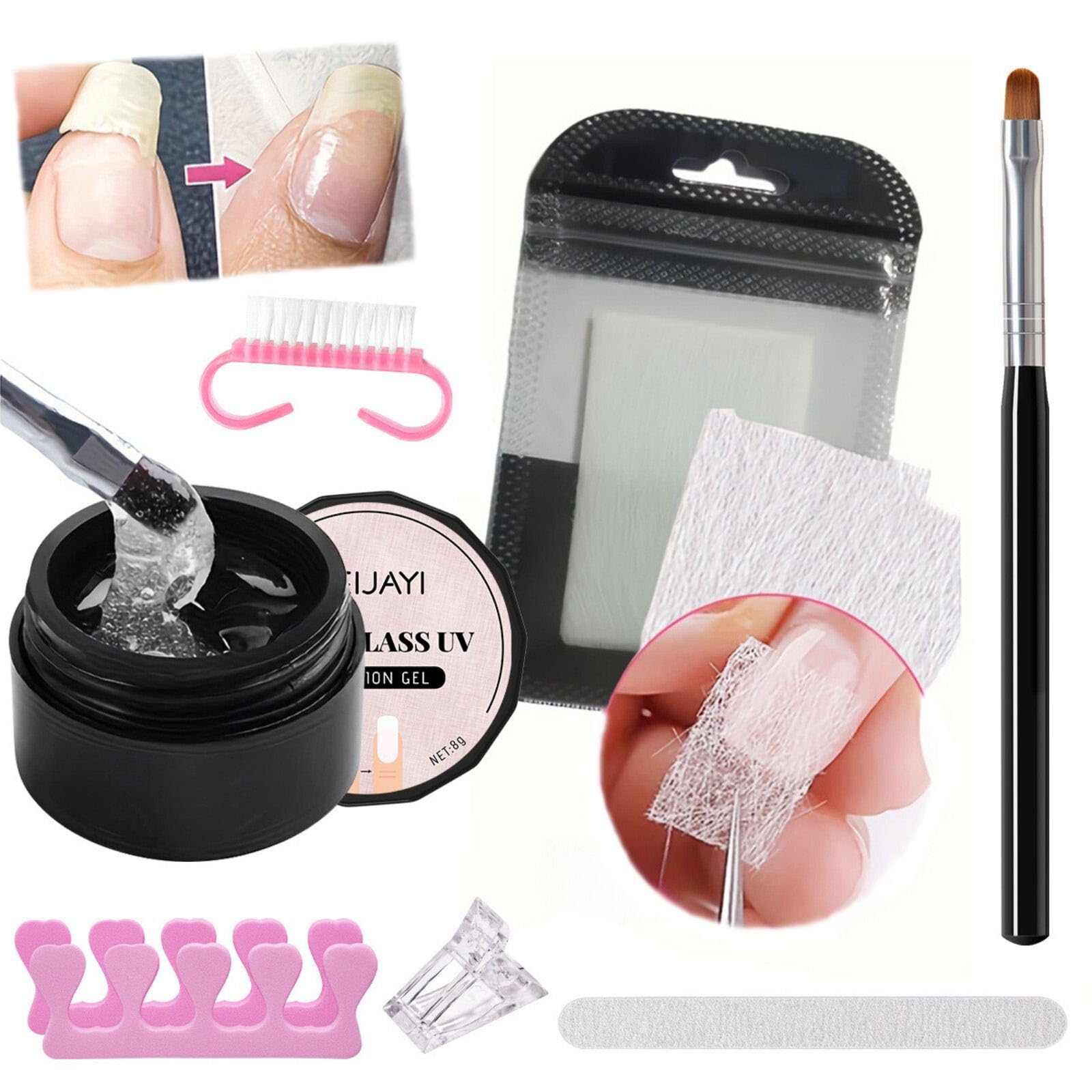NovaCharm kit reparación de uñas con envolturas de fibra para mayor resistencia.
