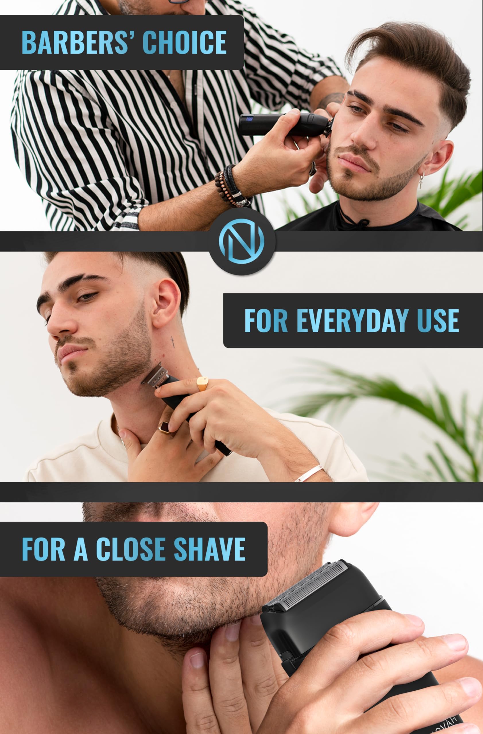 NOVAH Grooming: batería de litio con carga rápida para uso prolongado.