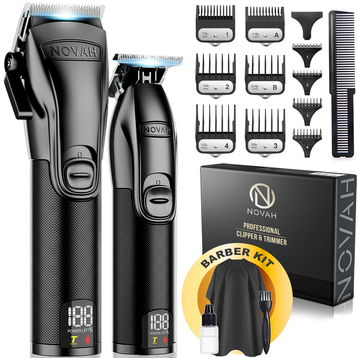 Maquinilla profesional de Novah Grooming vista frontal para cortes precisos