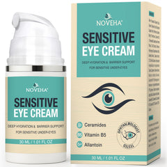 NOVEHA crema para ojos sensibles, envase, hidrata profundamente y suaviza el contorno.