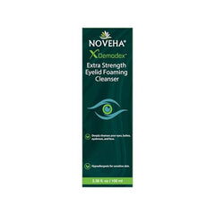 NOVEHA Demodex: espuma con árbol del té para limpiar ojos irritados.