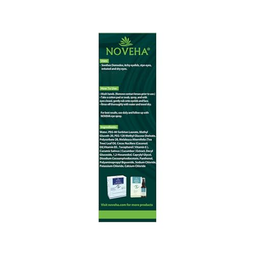 Limpieza diaria de ojos y pestañas con NOVEHA Demodex y cuidado suave.