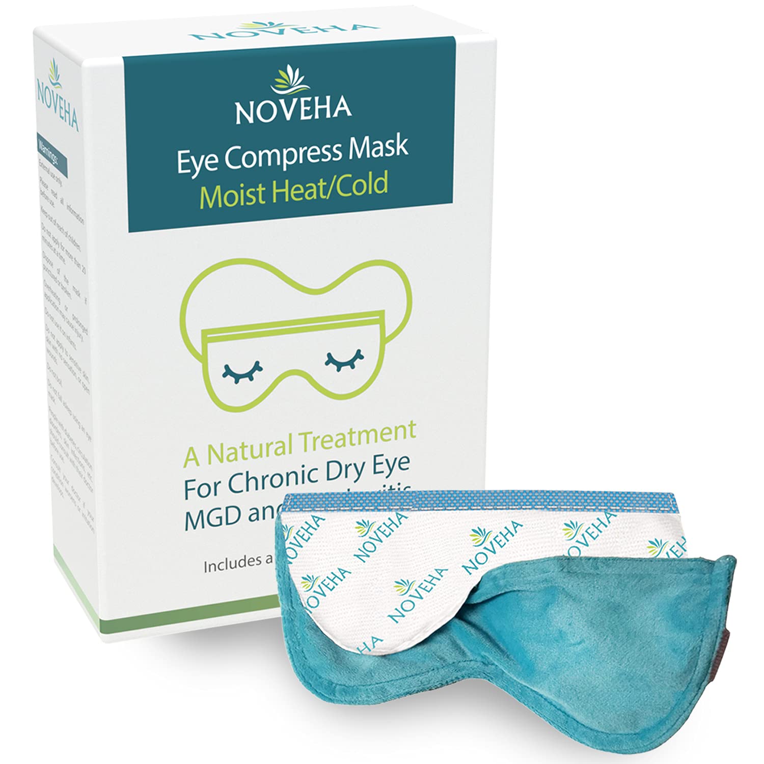 NOVEHA Mascarilla ocular en empaque, ideal para regalar y almacenar.