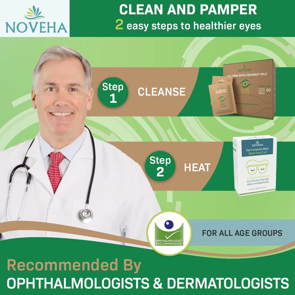 NOVEHA toallitas con aloe vera para cuidado ocular diario