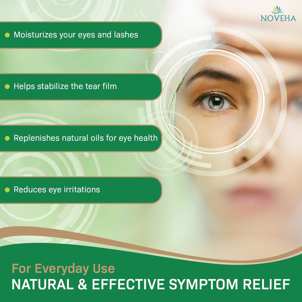 NOVEHA limpieza ocular natural con aloe vera, suave cuidado diario