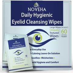 NOVEHA toallitas oculares diarias, higiene suave para ojos irritados