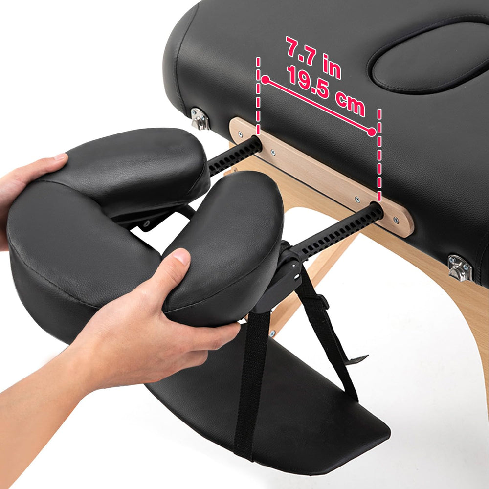 Almohadilla frontal de Noverlife ofrece soporte suave para sesiones de masaje.
