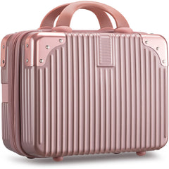 Noverlife maleta maquillaje portátil exterior rosa oro, transporte elegante para viaje