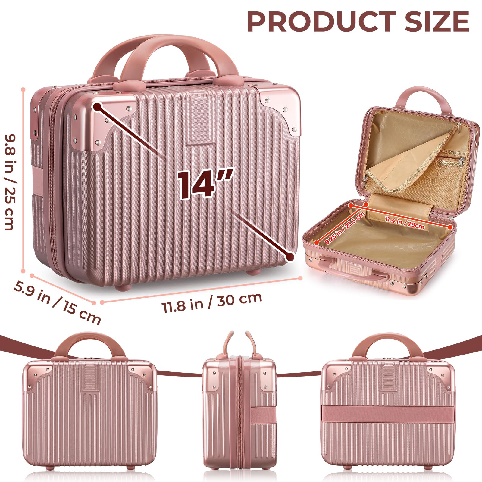 Noverlife maleta maquillaje portátil para viaje, ligero y cómodo de llevar