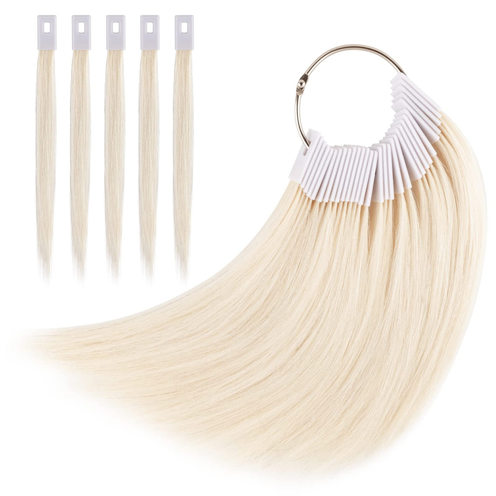 Noverlife: muestras de pelo humano 9 pulgadas, conjunto para pruebas de color en salón