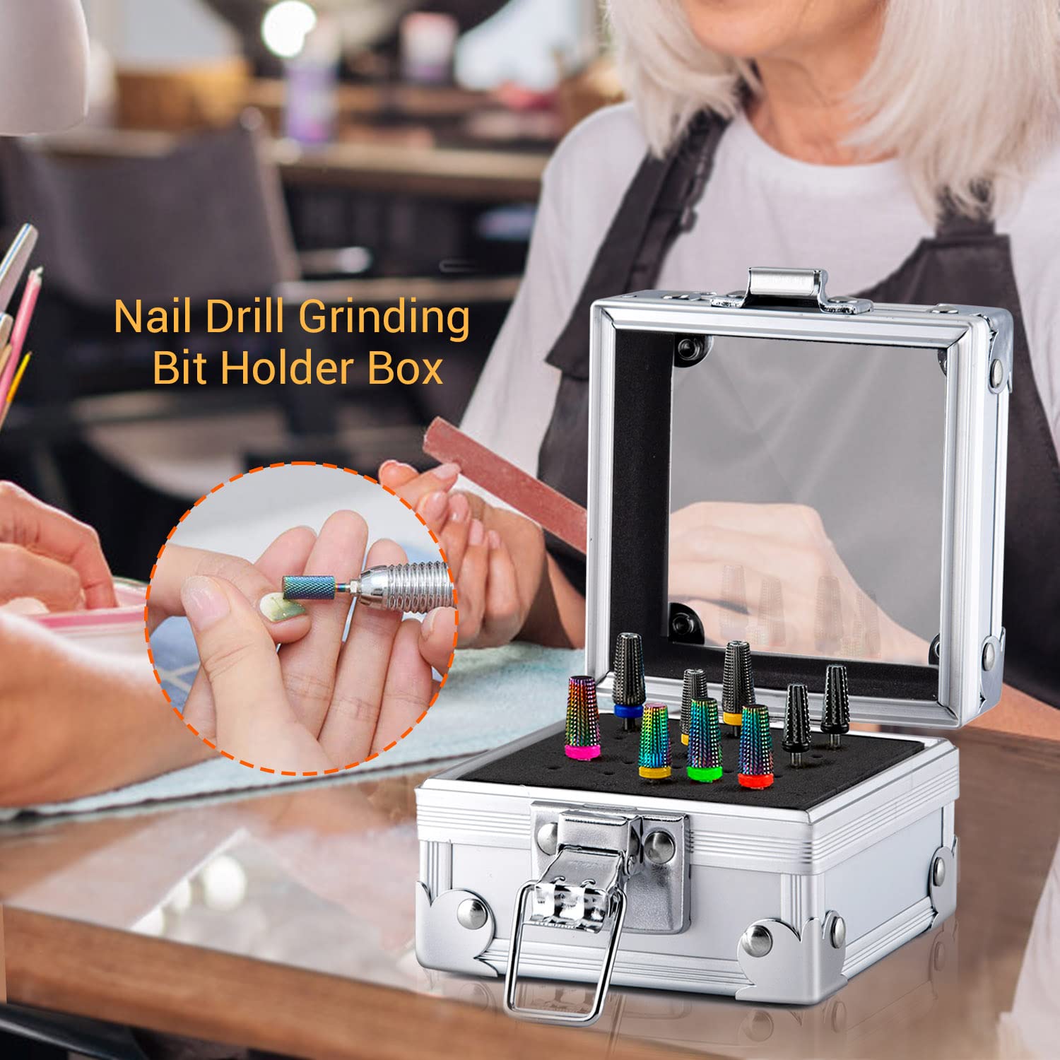 Noverlife organizador de aluminio para herramientas de uñas, duradero y ligero.