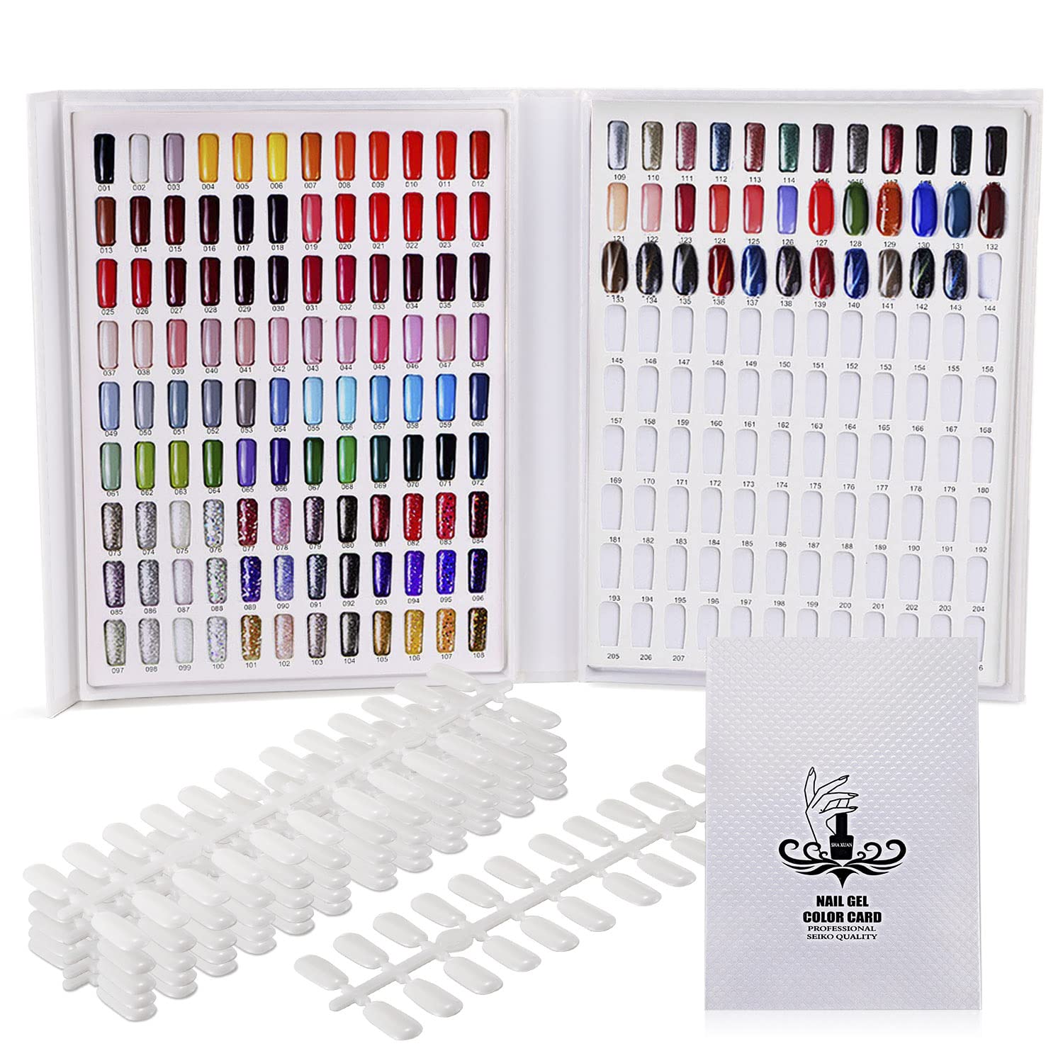 Noverlife muestrario 216 colores de uñas para comparar tonos fácilmente en salón.
