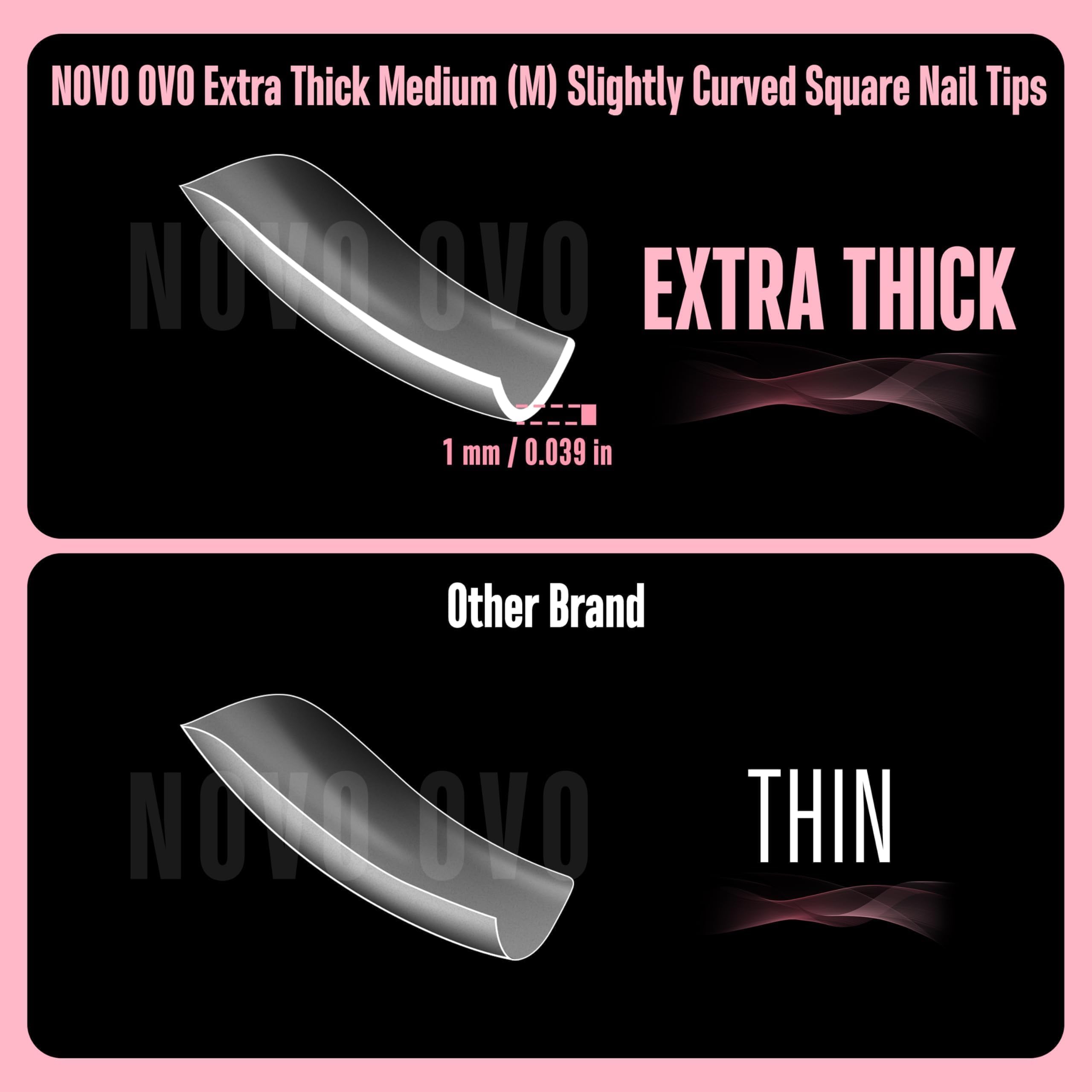 NOVO OVO extensión de uñas clara, compatible con gel, acrílico y polvo de inmersión
