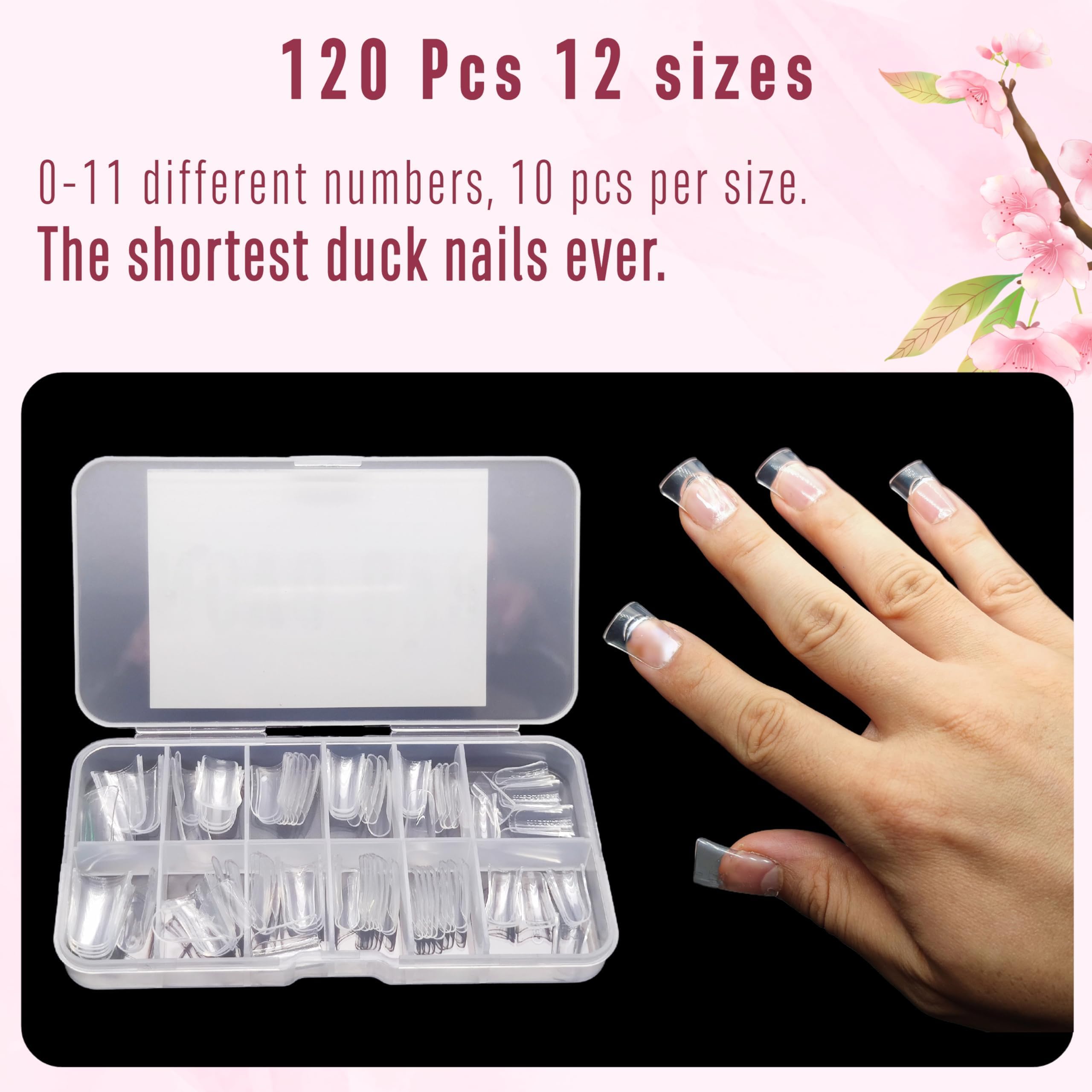 NOVO OVO puntas en forma pato resistentes para uñas duraderas