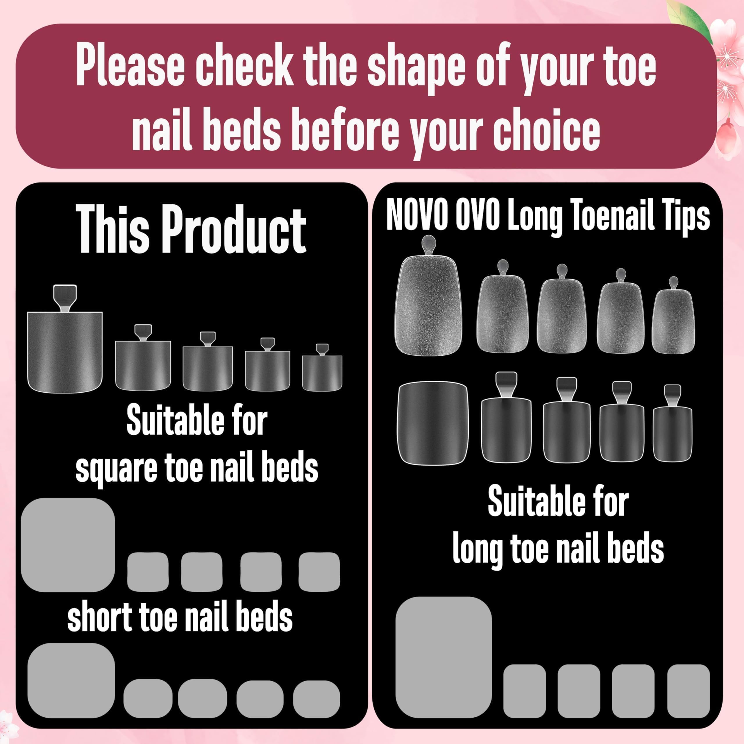NOVO OVO uñas claras premoldeadas para base y diseño