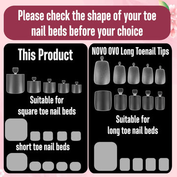 NOVO OVO uñas claras premoldeadas para base y diseño