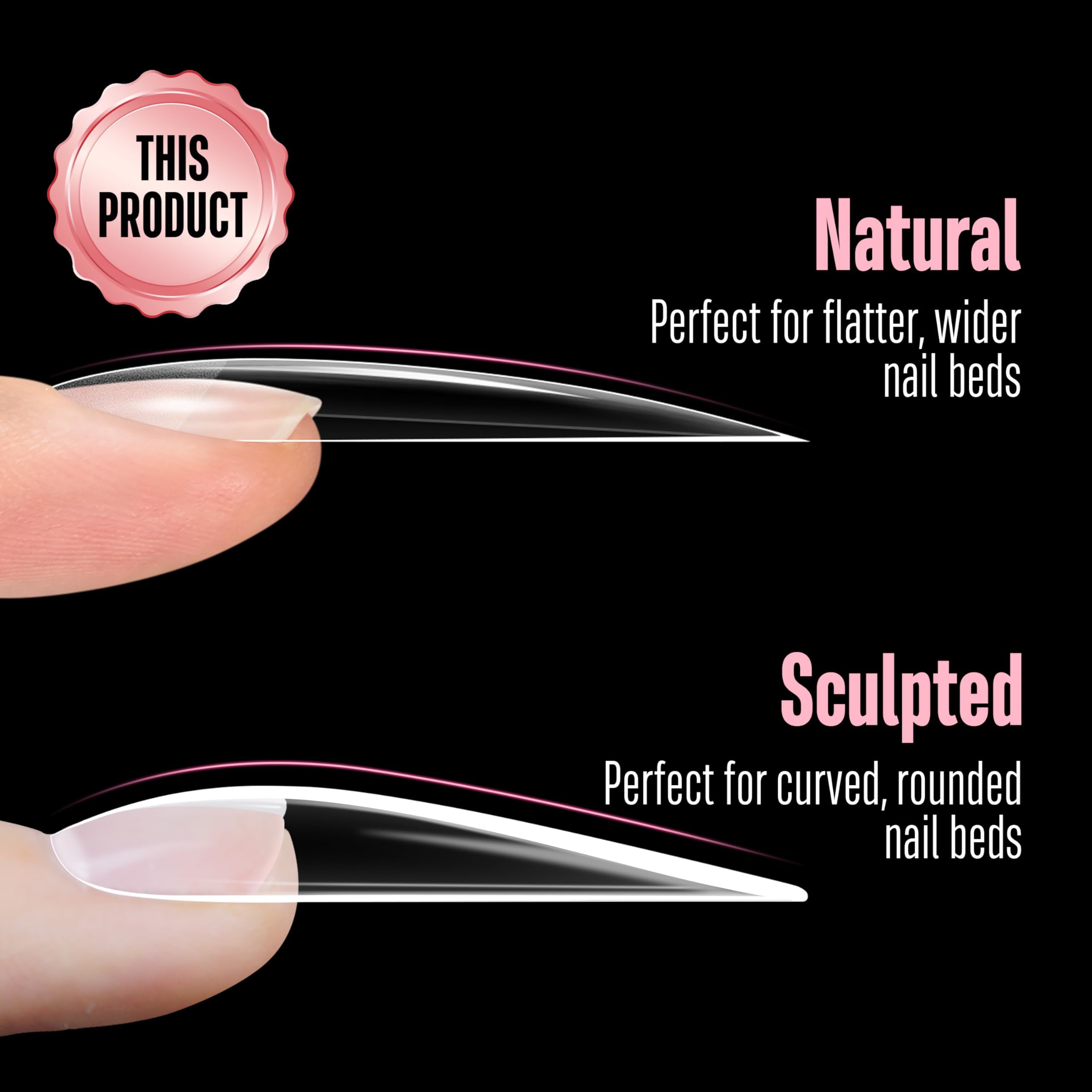 NOVO OVO punta de gel suave y transparente para uñas limpias.