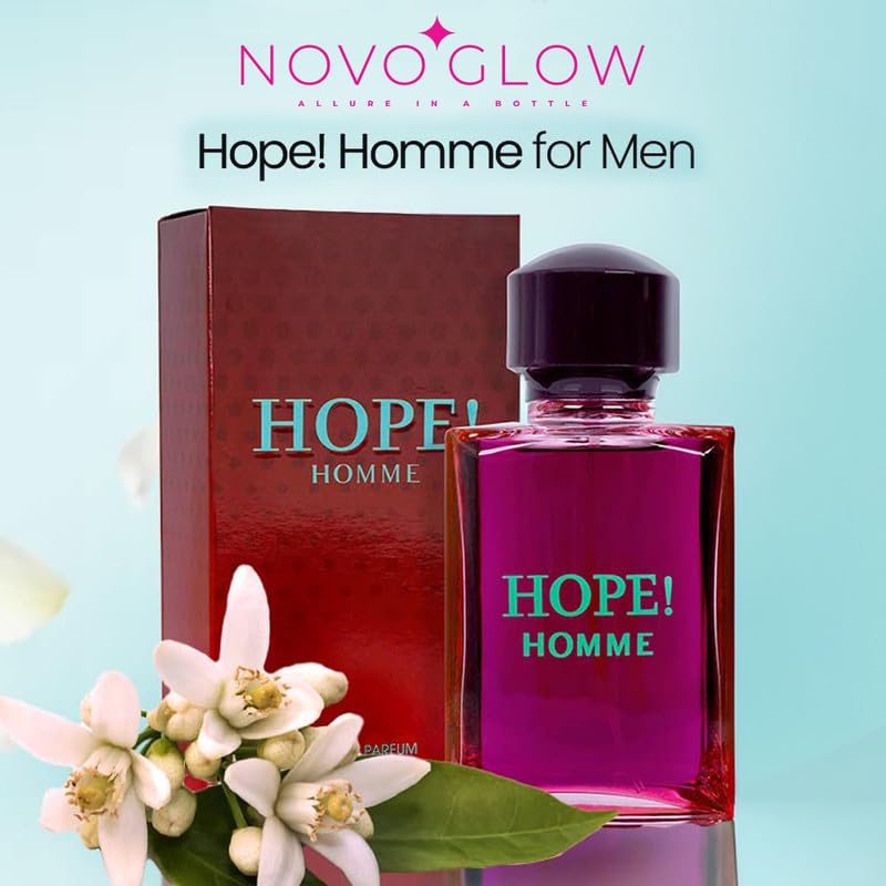 Novoglow Hope Homme: etiqueta frontal clara, aspecto elegante.
