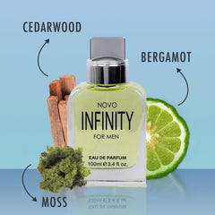 NovoGlow Novo Infinity packaging box suggests premium, gift-ready presentation.