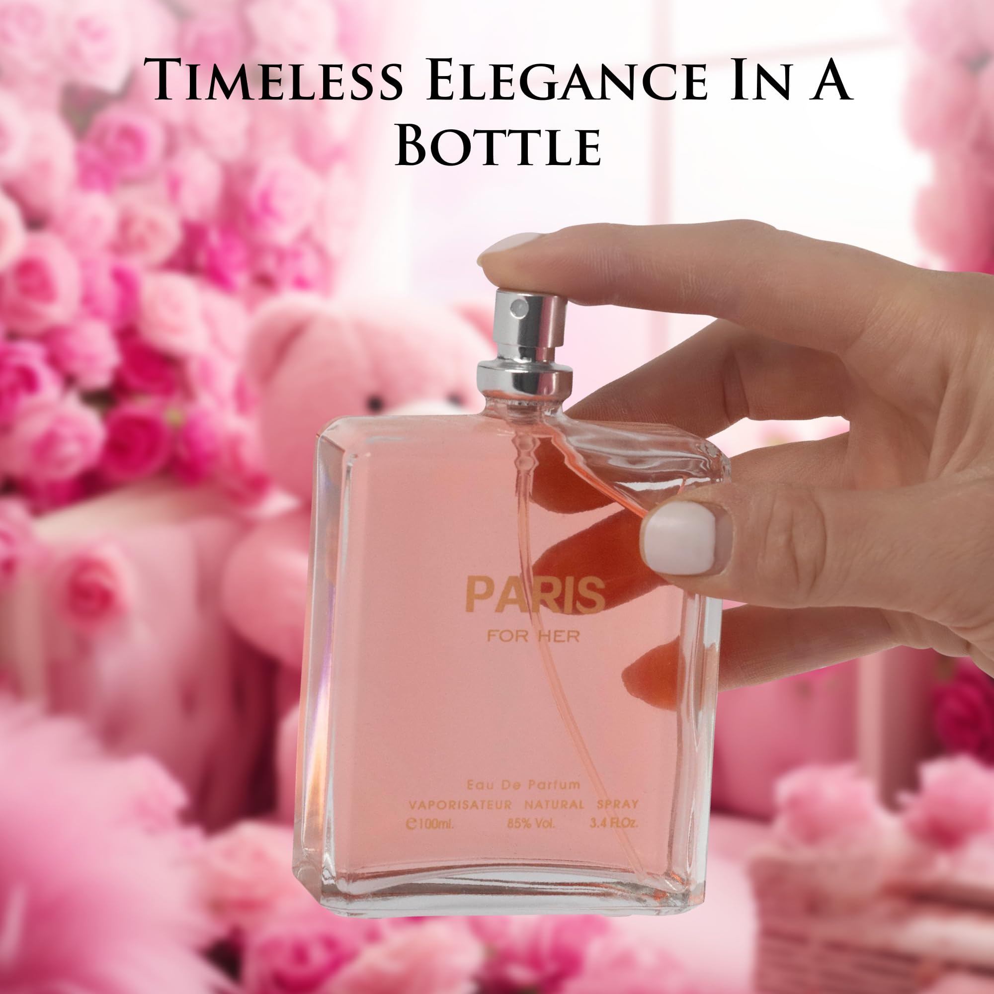 Etiqueta de fragancia NovoGlow Paris para Mujer edp, notas femeninas.