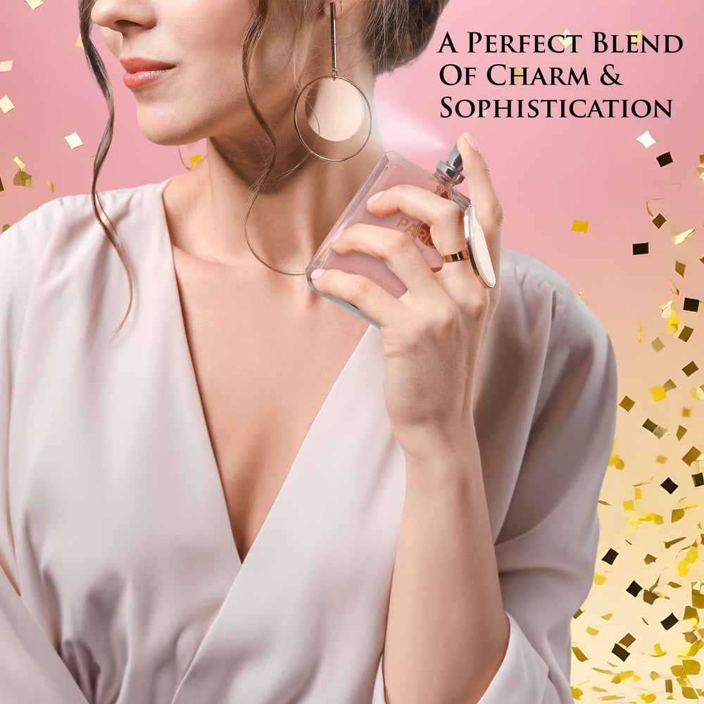 Spray NovoGlow Paris para Mujer edp en entorno luminoso.
