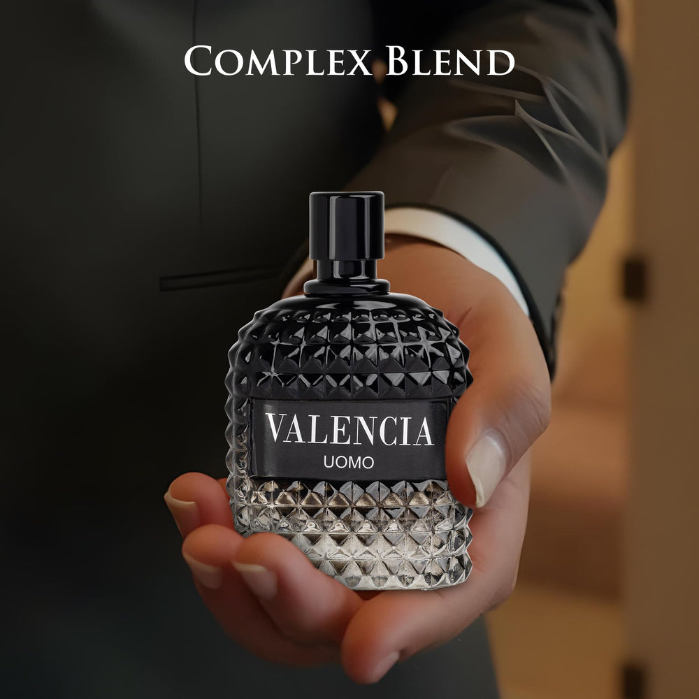 Empaque elegante de NovoGlow Valencia UOMO, perfecto para regalo.