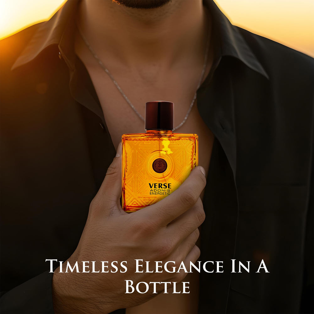 Modelo masculino usando Verse Adonis Energetic, ideal para uso diario