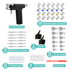 Puntas CZ de Novopiercing en acero 316L, pendientes brillantes.